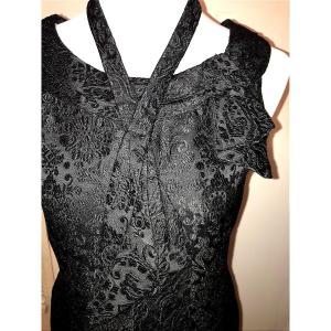 Hand-sewn Dress, 1950s, Silk Brocade, Referenced And With A Lavallière Collar.