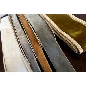 Antique Fabric Of 5 Silk Velvet Braids