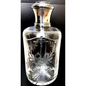 No. 1 Baccarat Cut Crystal And Sterling Silver Toilet Perfume Bottle