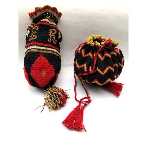 Old Textile Reticule Purse Bag XIXth Century Monogram Er