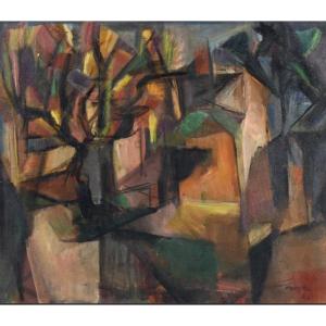 Jean Marzelle (1916-2005) The Village, 1953 Hst Signed Lower Right 46 X 55cm