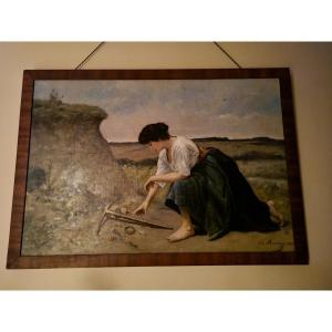 La Chercheuse De Trésor - Gaston De Monnecove (1836-1899) Hst