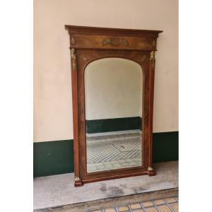 Superb Empire Style Mahogany Trumeau, Return From Egypt, 19th Century