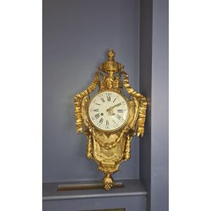 Cartel Style Louis XVI En Bronze Doré , Milieu XIXème 