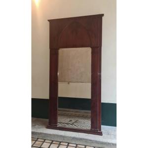 Grand Miroir Ou Trumeau En Acajou Et Placage Acajou , époque Empire