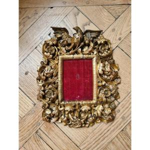 Small Gilded Wooden Frame, Florence, 18th Century