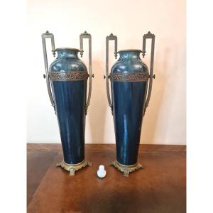 Sevres Porcelain - Art Deco Period - Circa 1930 - Large Pair Of Vases