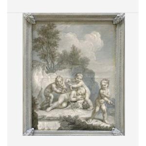 Joseph Ignace François Parrocel (1704-1781) Putti Playing Around A Sleeping Putto.
