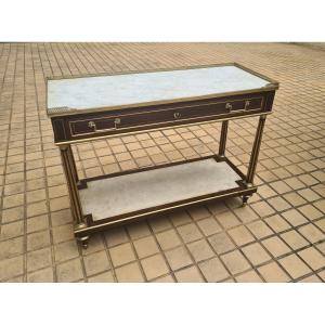 Console Desserte Louis XVI En Acajou Et Placage D’acajou- Fin XVIIIème . 