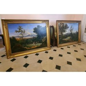 François Grenier De Saint Martin (1793-1867), Pair Of Oil On Canvas, Signed, Dated 1833