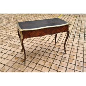 Louis XV Period Flat Desk In Violet Wood Veneer, Circa 1750
