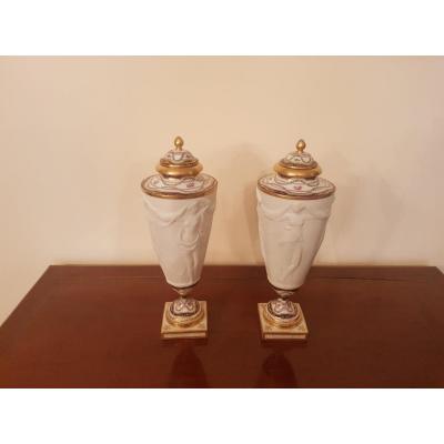 Pair Of Biscuit Vases, Sèvres Around 1925,