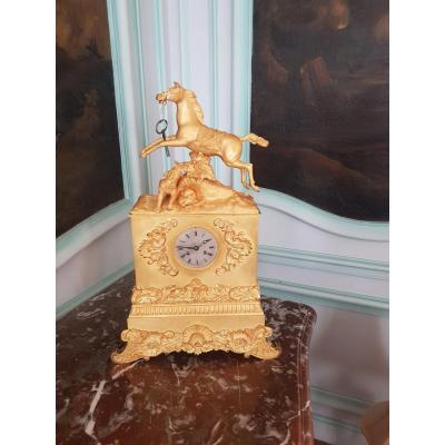 Gilt Bronze Clock, Restoration Period, Around 1830