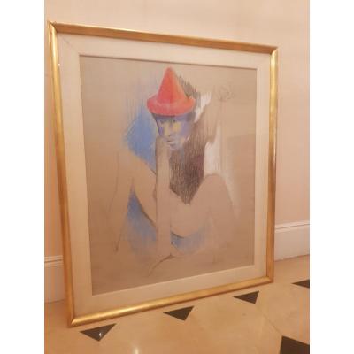 Yvonne Mottet (1906-1968) , Esquisse , Crayon Gras , Signé , intitulé 