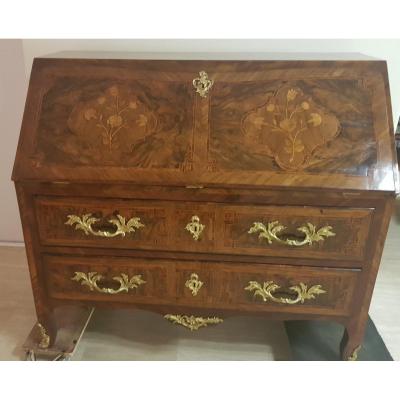 Scriban Desk, Dauphine Work, Louis XV Period, Circa 1760, Hache Entourage