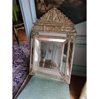 Miroir à Parecloses , Style Louis XIV, Vers 1850. 