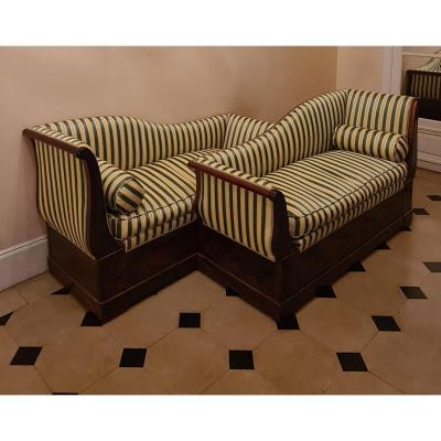 Pair Of Mahogany Meridians, Restoration Period, Circa 1830.