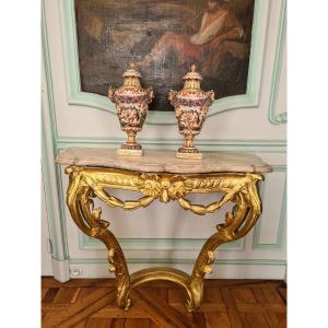 Capodimonte, Paire De Vases Couverts En Porcelaine Polychrome , 2ème Moitié XIXème