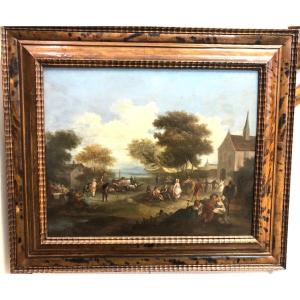 Fête De Village Animée,  Fin Du XVIIIème , Entourage De Jean-Louis Demarne (1752-1829)