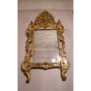 Mirror With Parecloses De Beaucaire, In Golden Wood, Louis XV Period, Circa 1750.