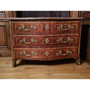 Regency Period Commode Around 1730 In Rosewood Veneer And Rosewood.