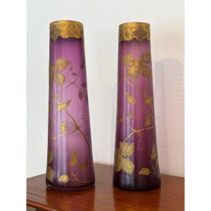 Pair Of Legras Vases