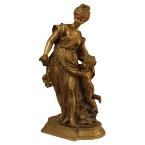 Paul Duboy, Gilded Bronze Sculpture, 19th Century