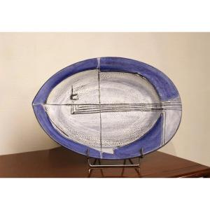 Ceramic Dish With Fish Decoration By Mado Jolain