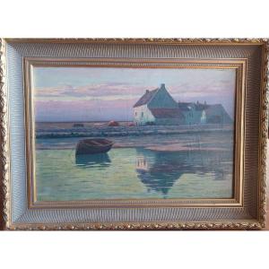 Max Bouvet, Landscape Of Guérande Oil On Canvas