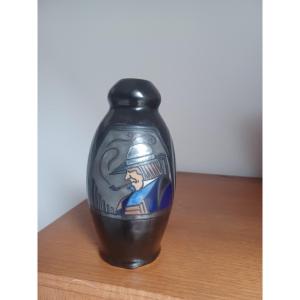 Odetta Vase By Paul Fouillen, Hb, Quimper, Brittany 