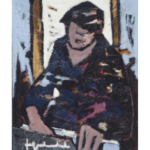 French And Norman School Of The Twentieth "portrait Of A Man" By Jef Friboulet (1919-2003)