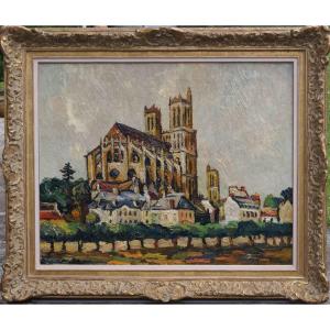 School Of Rouen And Post-impressionist Of The 20th Century “collegiale De Mantes La Jolie” Pierre Dumont
