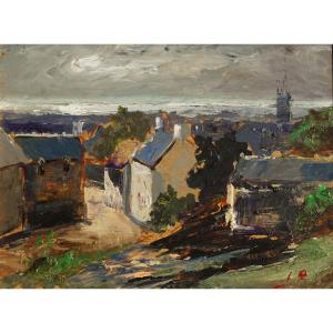 French School Of The 20th Century “landscape, View Of Brittany” By Axel Harmant Dit Arges