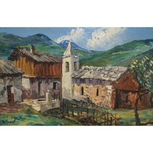 French And Provençal School Of The Early 20th Century "village Of The Hautes Alpes" By Le Vigon. 