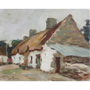 French School Of The 20th Century "breton House" By Jean-louis Le Toullec (1902-1942)