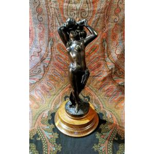 Bronze Sculpture Signed Leveque Artistic Nude From The 19 Th Century "maternity"