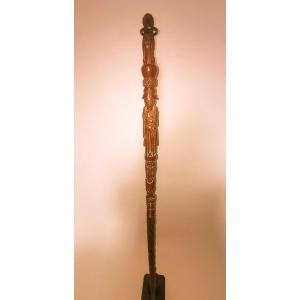 Popular Collectible Cane Carved Napoleon I In Boxwood - 19th Century