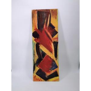 Hst Painting - Abstract Figurative Painting - Canvas By Pavol Potocek - Slovakia 20th Century