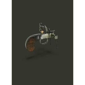 18th / 19th Century Wrought Iron Table Flint Pistol Lighter