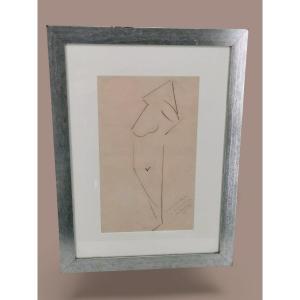 Painting Drawing - Artist Auguste Sandoz - Work Nude Graphite 1925