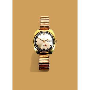 Mechanical Wristwatch - Gilded Steel By Michel Herbelin - 1970s Watchmaking