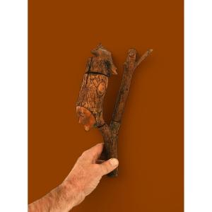 Carved Wooden Pipe - 19th Century Curiosity
