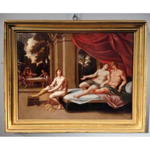 "mythological Scene" Painting From The 17th Century, Entourage Of Carlo Saraceni