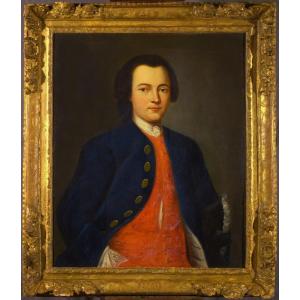 Portrait Of The Gentleman Jb Sarafin By Diegler 1749, German School Of The 18th Century.