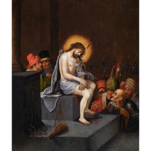 "ecce Homo" Oak Panel, Workshop Of Frans Francken The Younger (1581-1642)