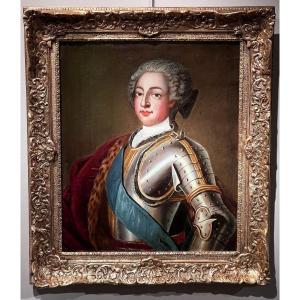 Portrait Of Louis XV, King Of France And Navarre After Jb Van Loo, 18th Century.