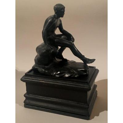 Mercury At Rest, Bronze, XIXth Century, Probably Italian Work.