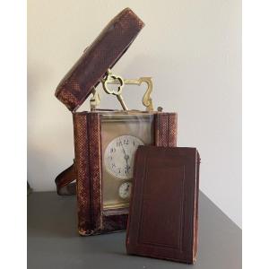 Small Chime Travel Clock With Box - Overhauled 