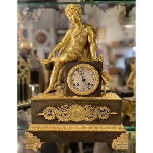 "thorn Puller" Clock, Gilt And Patinated Bronze 