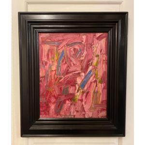 Pink Abstraction - Oil On Panel